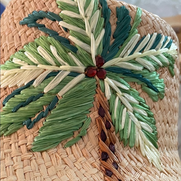 Kate Spade Woven Straw Bucket Hat “ I NEED A VACATION” new - Picture 3 of 4